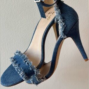 Denim Frayed Strap Stiletto Strappy Heels - PAVIA Mix No 6